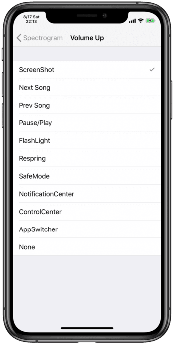 spectrogramのアクション