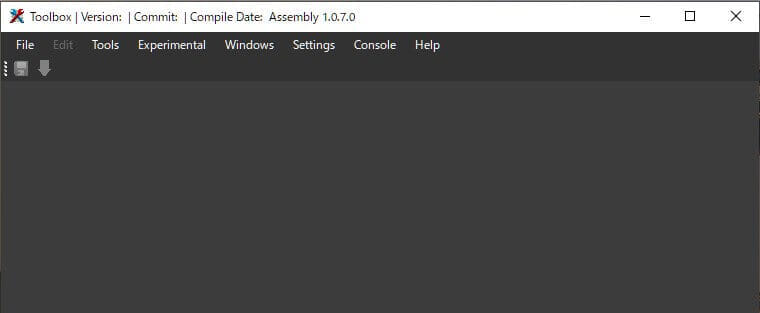 「Toolbox.exe」を開いたウインドウ